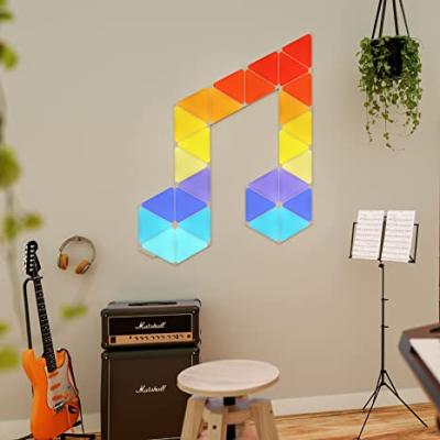 China Modern RGB Rhythm Exterior Wall Indoor Nano Leaf Triangle Modern Smart Led Panel Lights for sale