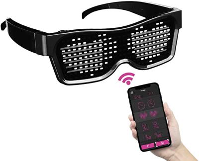 China ABS+LED Light Animation DIY Smart LED USB Rechargeable Magic Glasses for sale