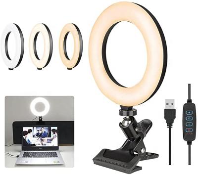 China Desk Sufficiency Phone Live Stream Mini 18 Inch Adjustable Professional Circle RGB Iron +ABS Led Ring Light With Tripod for sale