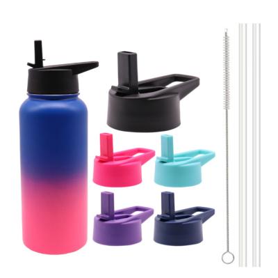 China Tethys Stocked Insulated Double Wall Vacuum Insulated Stainless Steel Thermal Water Bottle Narrow Mouth With Straw for sale