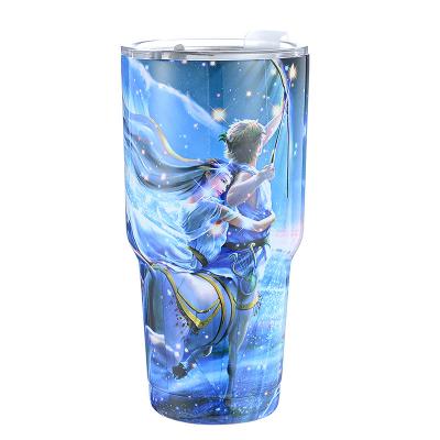 China Custom Viable Keep Cold Coffee Mug Sublimation Stainless Steel Reusable Thermal Coffee Mug With Lid Custom Travel Mug for sale