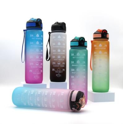 China Wholesale Gym 32oz Bpa Free Reusable Sports Water Bottle Motivational Motivational Tethys Water Bottle Eco-Friendly Plastic Wholesale for sale