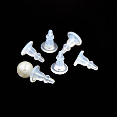 China Earring Plugs 100pcs/bag Safety Protection Earring Plugs Jewelry Accessories Transparent Silicone Plug Hole Half an Earring Back Plug for sale