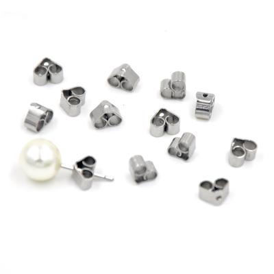 China Stainless steel Gioielli in the acciaio di cuore scam inossidabile fibbia has a di farfalla de forma earring fasteners back earring plug for sale