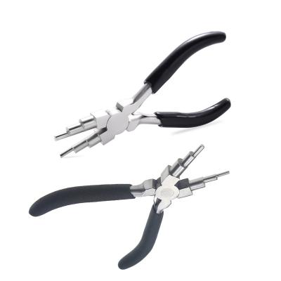 China Spring-action Reduces Hand Fatigue Jewelry Tools 6-in-1 Looping Step Bail Making Round Jewelry Pliers for sale