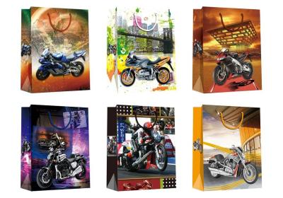 China Fasion modern motorcycle design everyday Paper Bags for daily gift packaging for sale