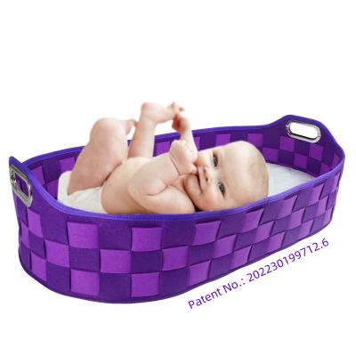 China Latest New Design Felt Diaper Organizer Baby Table Safe Material Changing Basket Sustainable for sale