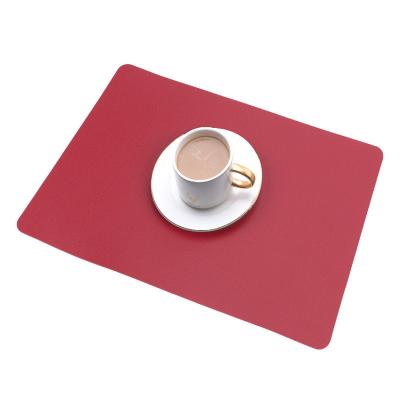 China Private Custom Logo Printing Non Slip Christmas Non Slip PU Leather Place Mat For Decoration for sale