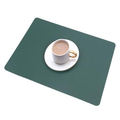 China Viable Nordic Style Double Sided Heat Insulation PU Leather Waterproof Oilproof Custom Logo Printed PVC Western Table Mat for sale