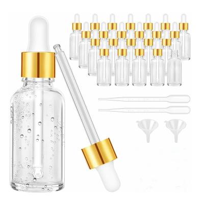 China Cosmetics / Daily Care / Perfume / Fragrance / Pharmaceutical Factory Container China 15ml (1/2 oz) Glass Empty Clear Bottles With Glass Eye Droppers for sale