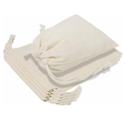 China Folding Tending Warm Products Cotton Drawstring Bag , Nature 100% Biodegradable Cotton Pouch for sale