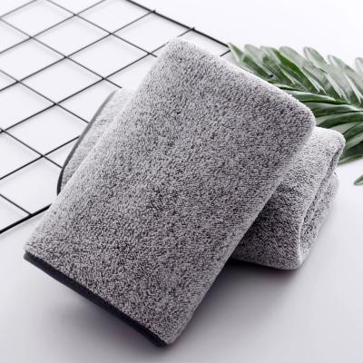 China Kid Safe Ready Stocks For Gray Soft Coral Velvet Boat Face Towel Thick Absorbent Fast Quick Wash for sale