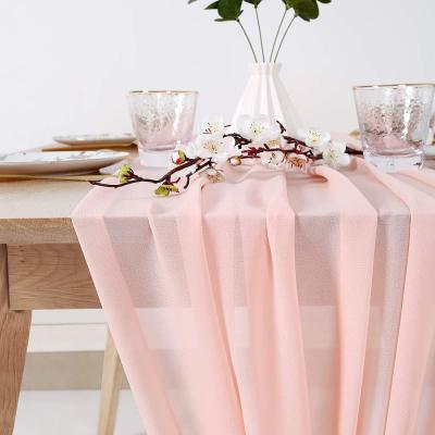 China Soild Chiffon Table Runners Love Wedding Event Table Decoration Table Cloths for sale