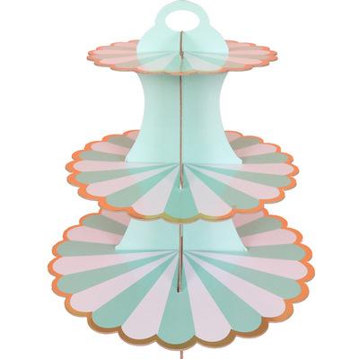 China Disposable Eco-Friendly Cake Stands Cardboard Cupcake Stand Wholesale 3 Tier Paper For Wedding Cake Tools Decorating Tip Sets for sale