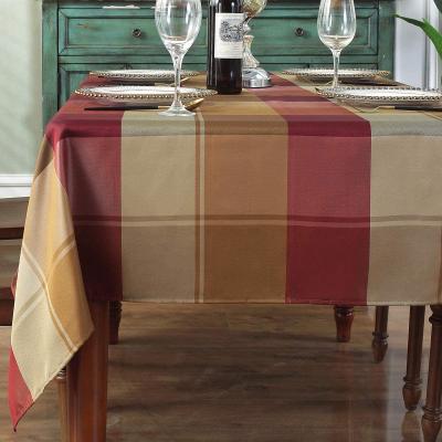 China Rectangle Tablecloth Style Polyester Wrinkle Waterproof Checkered Spillproof Heavy Duty Table Cloth Heavy Table Cover for sale