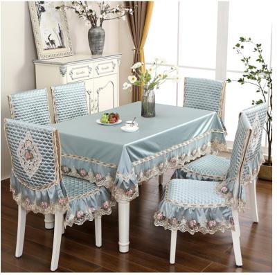 China Wholesale Modern Luxury Fancy Table Cloth And Chair Cover Sets Custom Textile Table Cloths For Rectangular Dining Set for sale