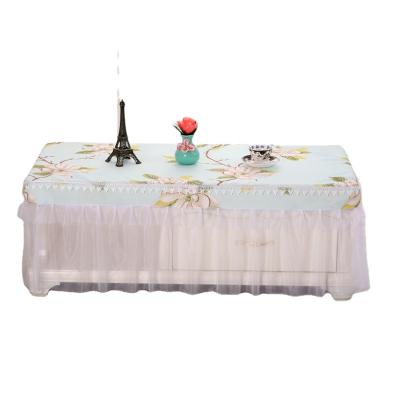 China Luxury custom dustproof direct proof dust proof table skirt household factory household dining table skirt for wedding party decoration for sale