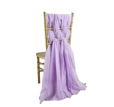 China Simple Chair Cover Chiffon Sashes Chairs Chairs Bands Decor Bow Knot With Buckle For Wedding Hotel Banquet Birthday Party Decoration for sale