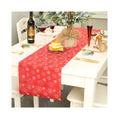 China Modern New Style Christmas Decoration Fancy New Product Printed Table Cloth Runner For Dining Table Party Banquet Use for sale