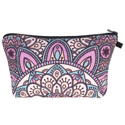 China Fashion/Functional Pocket/Waterproof/Commode 3D Mandala Cosmetic Bag Waterproof Toiletry Printing Makeup Bags with Mandala Flowers for Women Girls Travel Use for sale