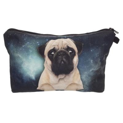 China Fashion/Functional/Waterproof Multifunctional Pouch/Pug Dog Makeup Dresser Zippered Cosmetic Toiletry Bag 3D Printing Travel Carry Bag for Men and Women for sale