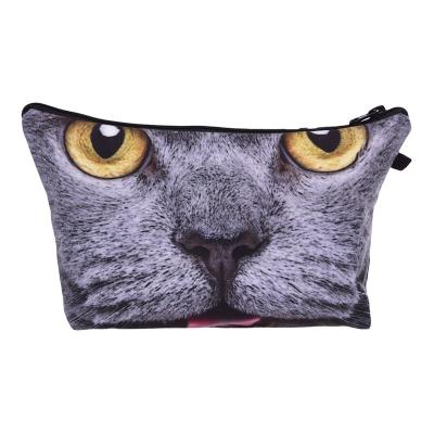 China Fashion/Cat Makeup Clutch Unisex Functional/Waterproof/Convenient 3D Digital Printing Cash Coin Purse Travel Toiletry Pouch Cosmetic Bag for sale