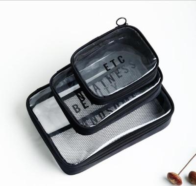 China Multifunctional Waterproof Nylon Transparent Portable Clear Travel Toiletry Cosmetic Case Makeup Travel Kits Toiletry Bag for sale