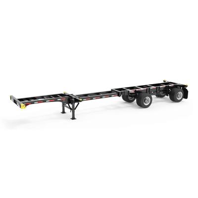 China Truck Trailer Container Container Gooseneck Chassis Skeleton Semi Trailer Skeleton Trailer for sale