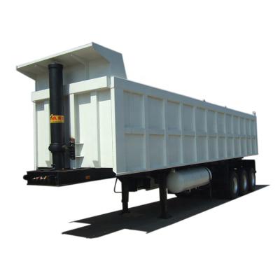 China Truck Trailer Factory Hot Product 40CBM Square Box Shape Rear Dump Trailer For Construction Waste for sale