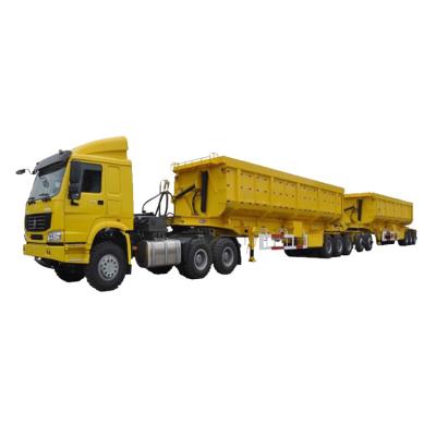 China Amazing Truck Trailer Star Side Trailer Tipper Hoist Box Semi Trailers Truck For Coal Transport for sale