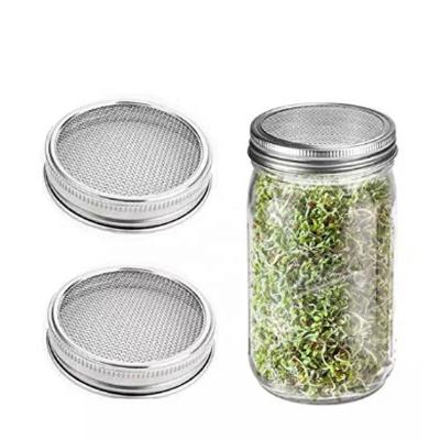 China 16oz Viable Clear Glass Mason Jar Wide Mouth Mason Jar Sprout Canning Lids for Sprouting for sale