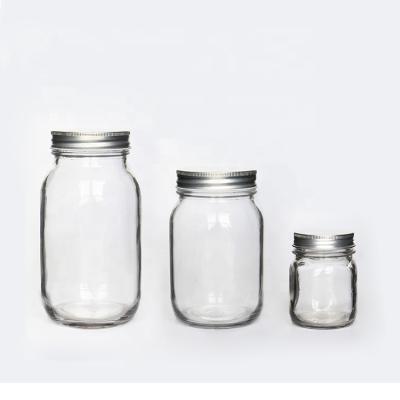 China Mason Jar 12oz 1L Viable Glass Mason Bottle Hermetic Wide Mouth Food Storage Canning Jar for sale