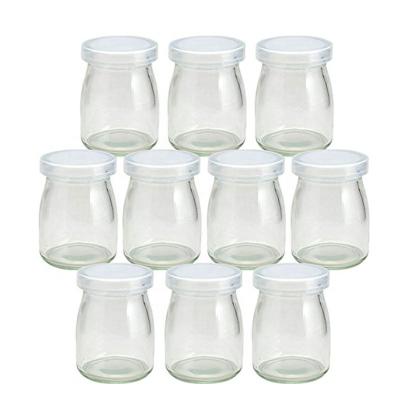 China Sale 100ml 150ml 200ml Viable Cute Jelly Jar Clear Glass Pudding Jar With Plastic Cap for sale