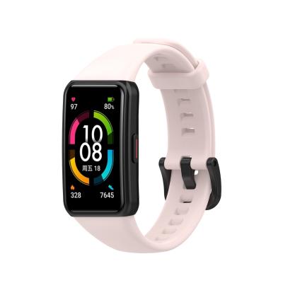 China Silicone Wearable Watch Band With Buckle Wrist Strap Belt Silicon Watch Band For Huawei Honor Band 6 Straps for sale