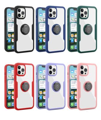 China 2021 Anti-drop PC Tpu Phone Case Back Cover With Ring Holder Full Protective Phone Case For Iphone 13/13 mini for sale