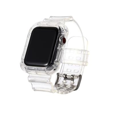 China Apple Watch Case Strap For China Hot Selling High Quality Fluorescent Crystal Transparent Cover For Apple Watch Case Band Strap With iwatch for sale