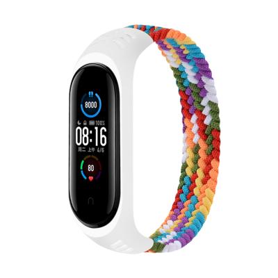 China Strap case for xiaomi high quality weave MI band 6 bracelet 5 4 3 single loop elastic braided watch band for Xiaomi m6 nylon strap for sale