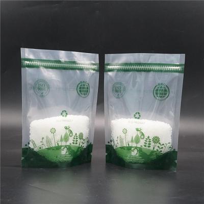 China ECO PE Material 100% Recyclable Clear Ziplock Bag / PE Customized Stand Up Food Packaging Pouch for sale