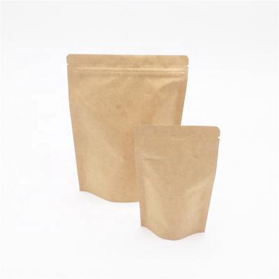 China Recyclable Custom Printed Plastic Kraft Paper Holder Up Pouches Zip Lock Coffee Tote Bag With Zipper for sale