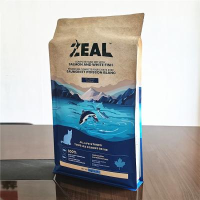 China Recyclable Flat Side Package Bag Pet Food Gusset Bag Resealable Dog Food Bags for sale