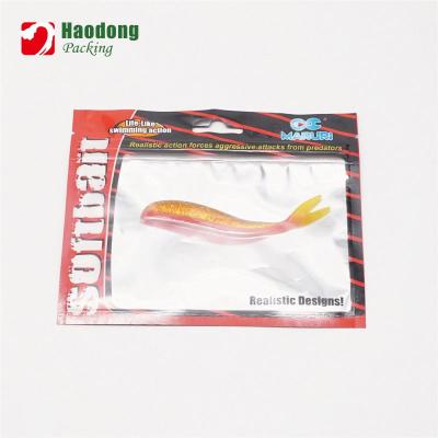 China Recyclable Soft Plastic Zipper Three Side Foil Bait Sealing Package Fishing Lure Bag for sale