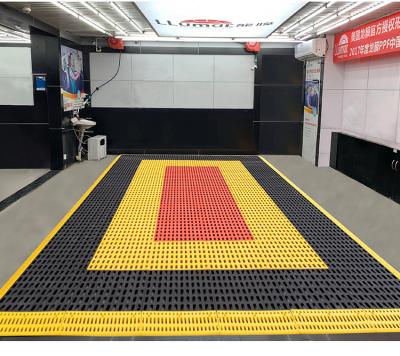 China 2021 Modern Hot Sale Modular Waterproof Car Wash PP Interlocking Garage Tiles Floor Mat for sale