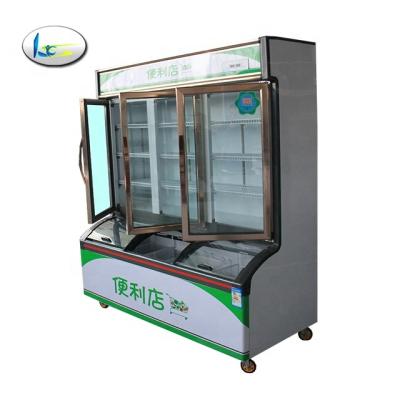 Chine Double-temperature Refrigeration Equipment Commercial Straight 3 Door Frost Showcase Freezer Ice Cream Gelato Display Freezer à vendre