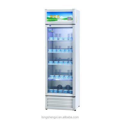 China 298L Single-temperature Upright Glass Door Exhibit Fridge for sale