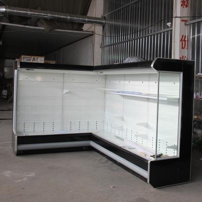 China High Temperature Customized Height Fruit Vegetable Air Curtain Vertical Display Fridge zu verkaufen