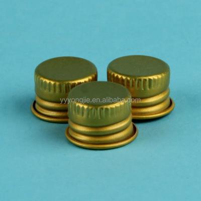 China Non screw cap high quality gold puddle glass bottle aluminum cap for sale