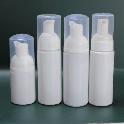 China 150ML 200MLPET Cosmetic Plastic Bottle White Foaming Pump Bottle for sale