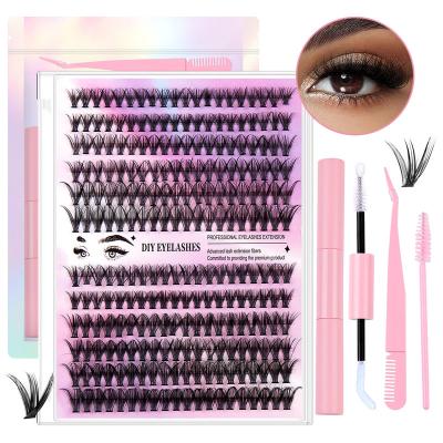 China Full Strip Lashes glue-based air diy lash segmented eyelash diy lash clusters Segmented Pre Cut Eyelashes diy cluster lash extension kit for sale