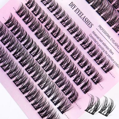 China Full Strip Lashes New Super fine Band Cluster DIY Eyelash Extension Reusable Self-adhesive Long Lasting Extension Private Label for sale