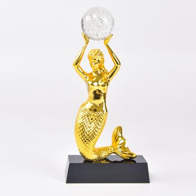 China Europe Hot Selling Multicolor Fine Workmanship Household Mermaid Metal Ornaments for sale